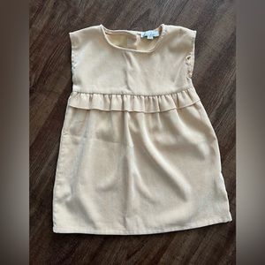 Bailey’s Blossoms Heather Corduroy Ruffle Front Sleeveless Shorty Dress 3T Taupe